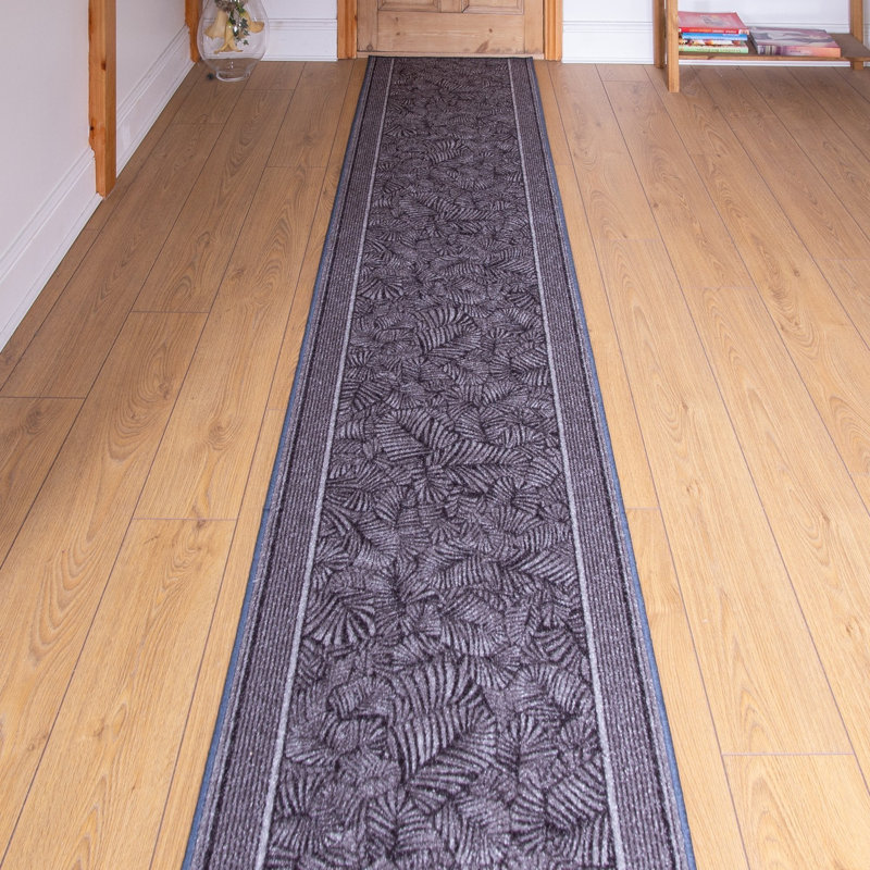 Rosalind Wheeler Almond Looped/Hooked Graphite Hallway Runner Rug